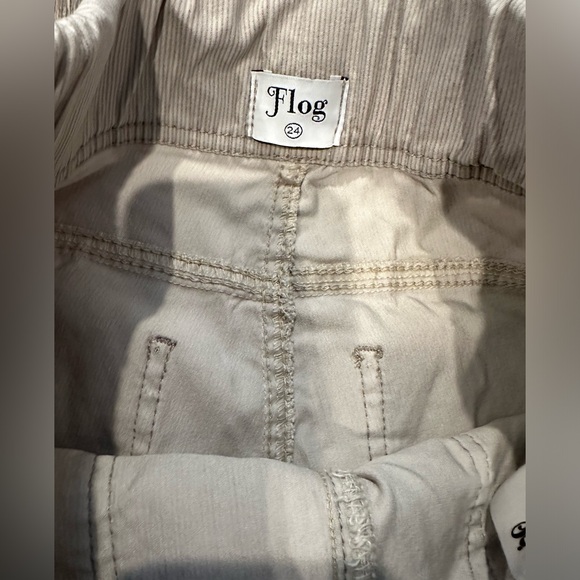 BEVY FLOG GAYA CARGO BEIGE STRIPE PANT 24 - Picture 5 of 7